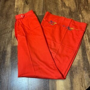 Vintage Adorable Embroidered High Waist Flare Mr. K Pants Size 7